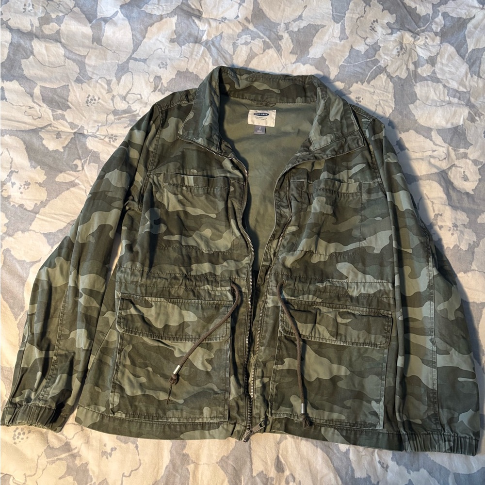 Old Navy Green Camouflage Utility Jacket